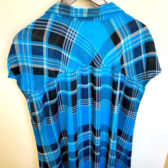 2X Long Blue Tunic Shirt - Picture 2 of 6